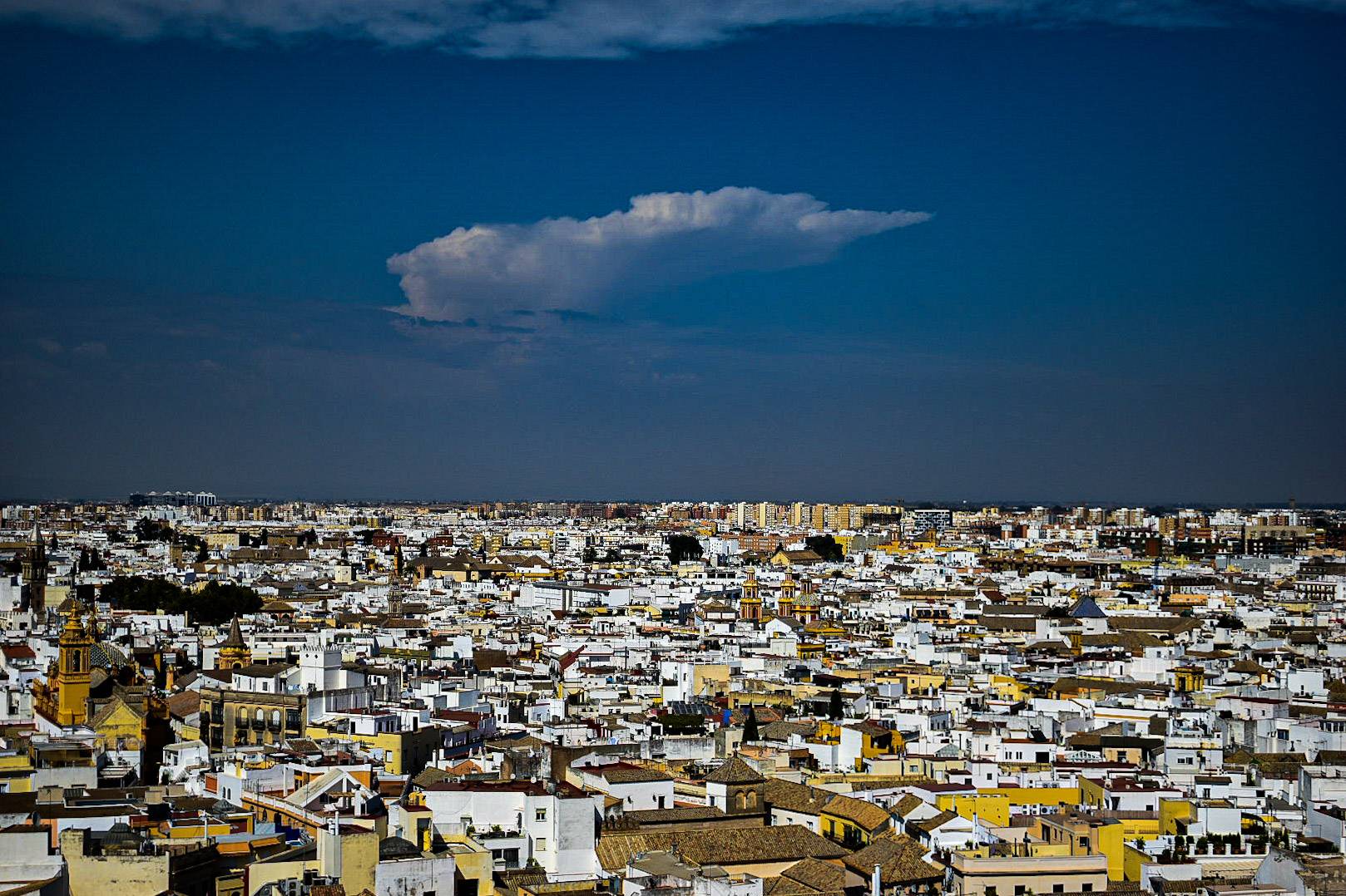 Aerial shot of Seville from top of Cathedral